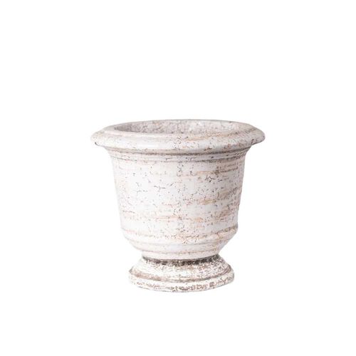 French Country Urn Planter Rustic White Medium